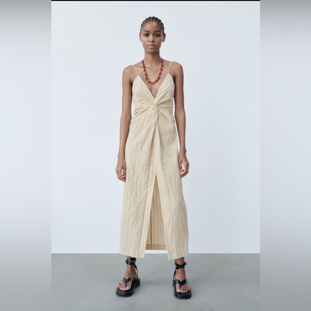 Zara Textured Knot Dress
